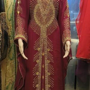Burgundy Hooded Sunburst Farasha
