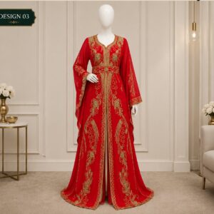 Crimson Scarlet Flourish Kaftan